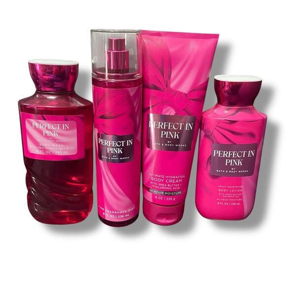 Bath & Body Works Perfect in Pink Body Care Mist Cream Lotion Wash Gift Lot of 4 - Picture 11 of 12